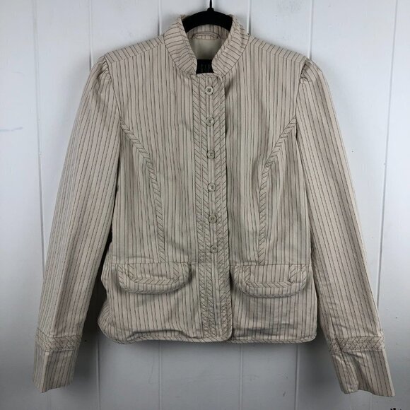 Gap Striped Bell Boy Jacket with Mandarin Collar and Pockets Size 8 - Picture 1 of 10